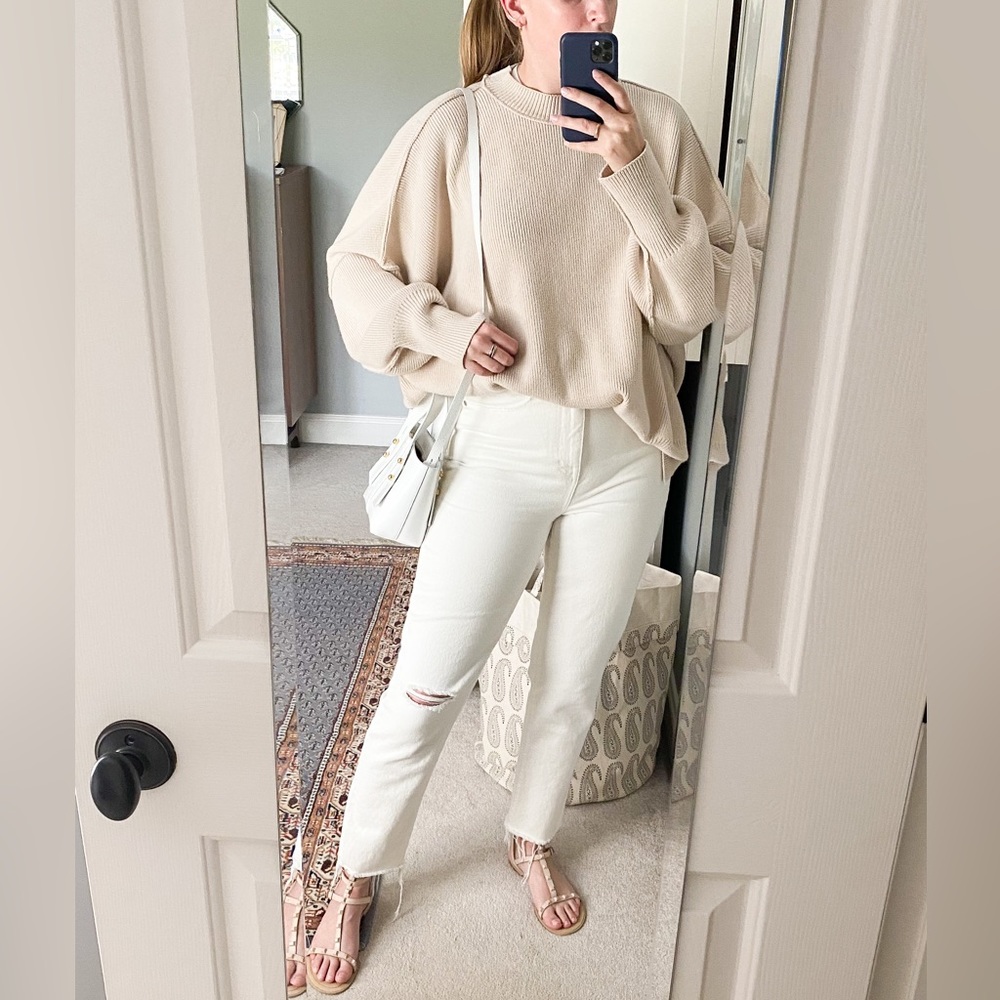 Madewell White “The Mom” Jean in Tall 28